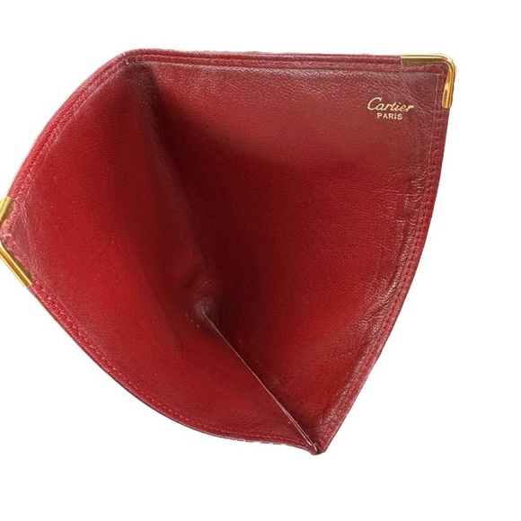 RARE Cartier Red Bordeaux Burgundy Leather & Gold Vintage Passport Holder - Picture 6 of 10